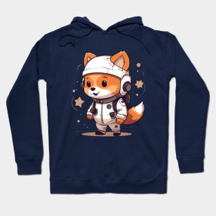 Cute Fox Astronaut Cartoon Hoodie